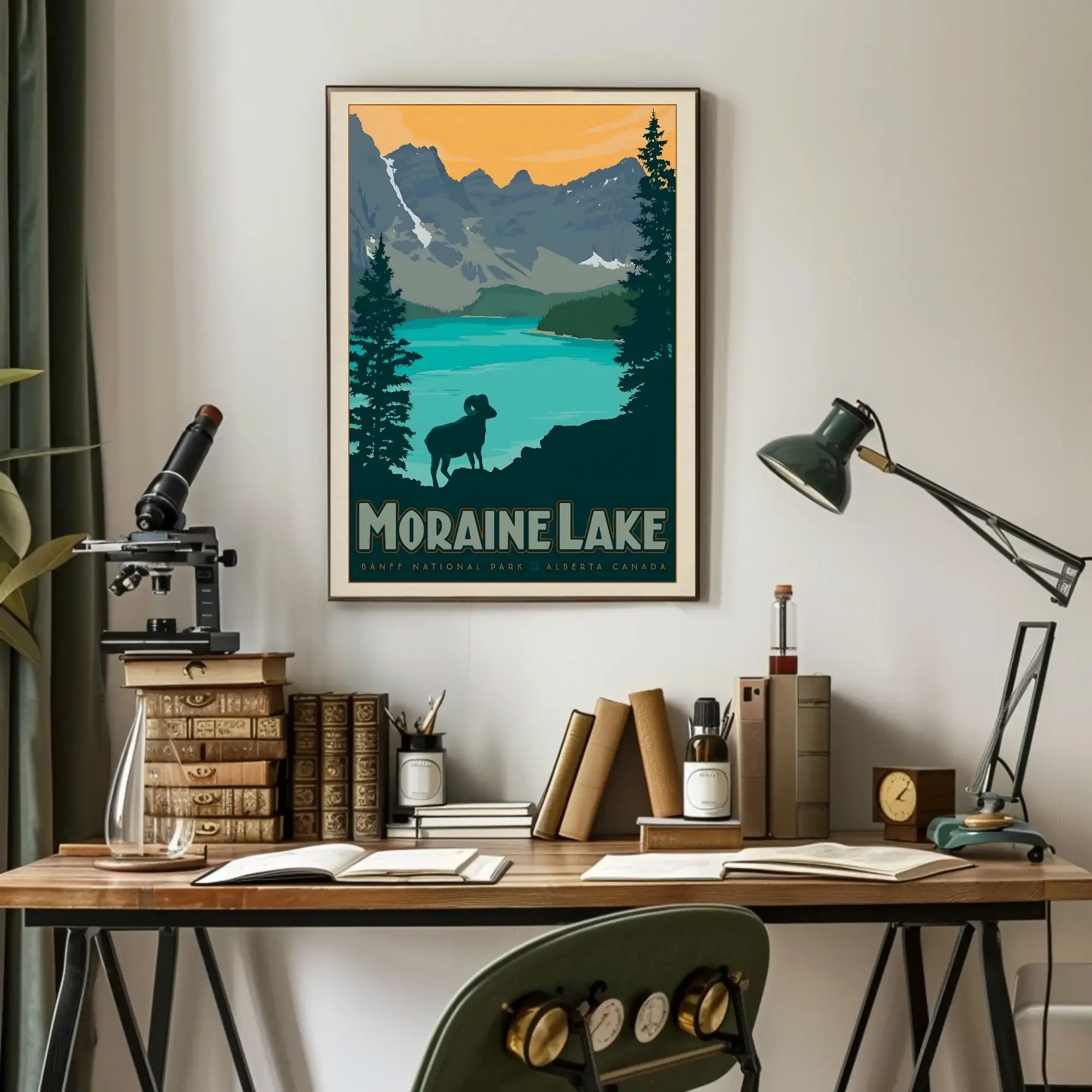 Moraine Lake Adventure Awaits National Park Poster PosterGoat
