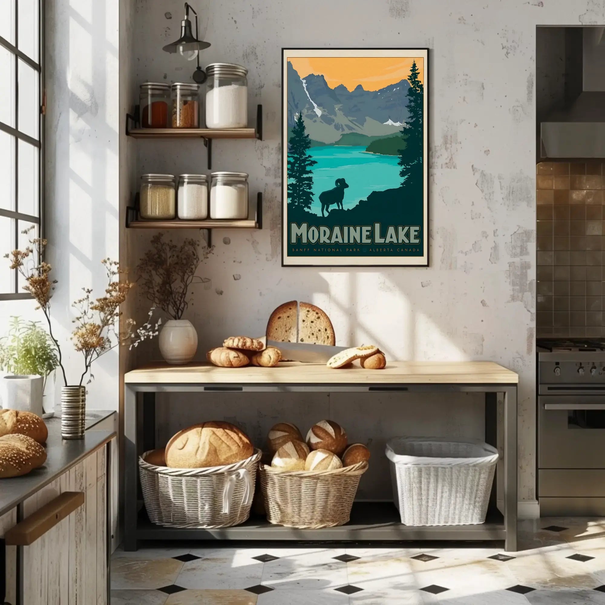 Moraine Lake Adventure Awaits National Park Poster PosterGoat