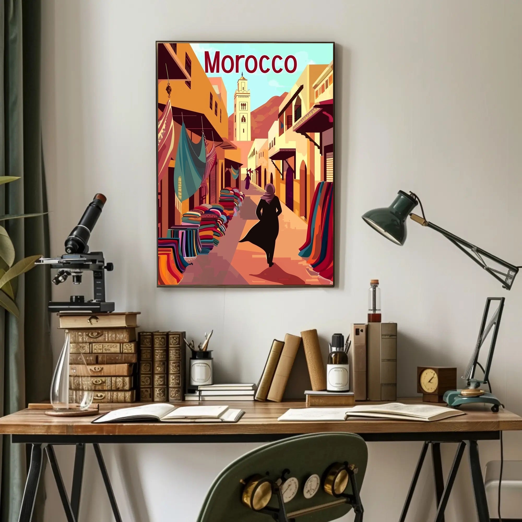 Moroccan Market Adventure Travel Poster PosterGoat