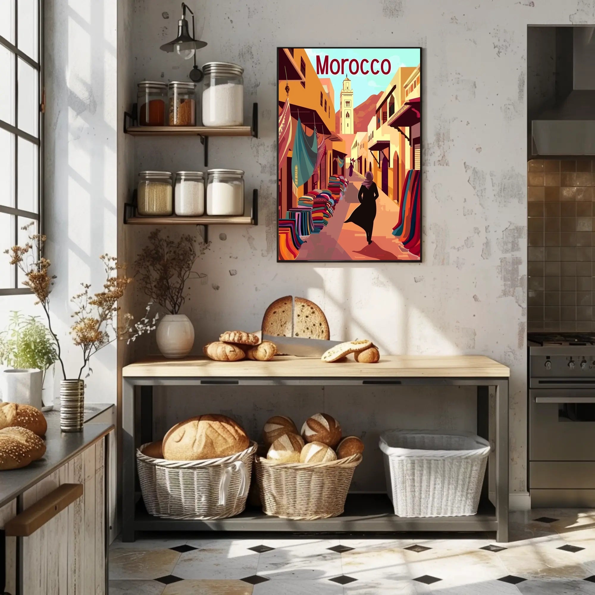 Moroccan Market Adventure Travel Poster PosterGoat