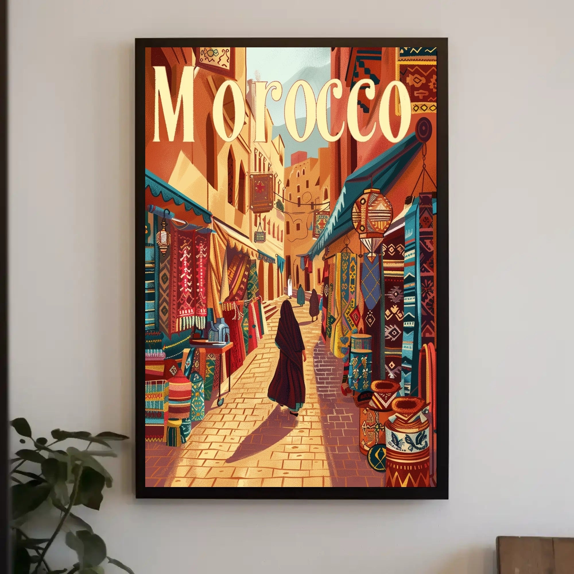 Moroccan Marketplace Vintage Travel Poster PosterGoat