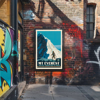 Mount Everest Mid-Century Mountaineering Adventure Travel Poster PosterGoat