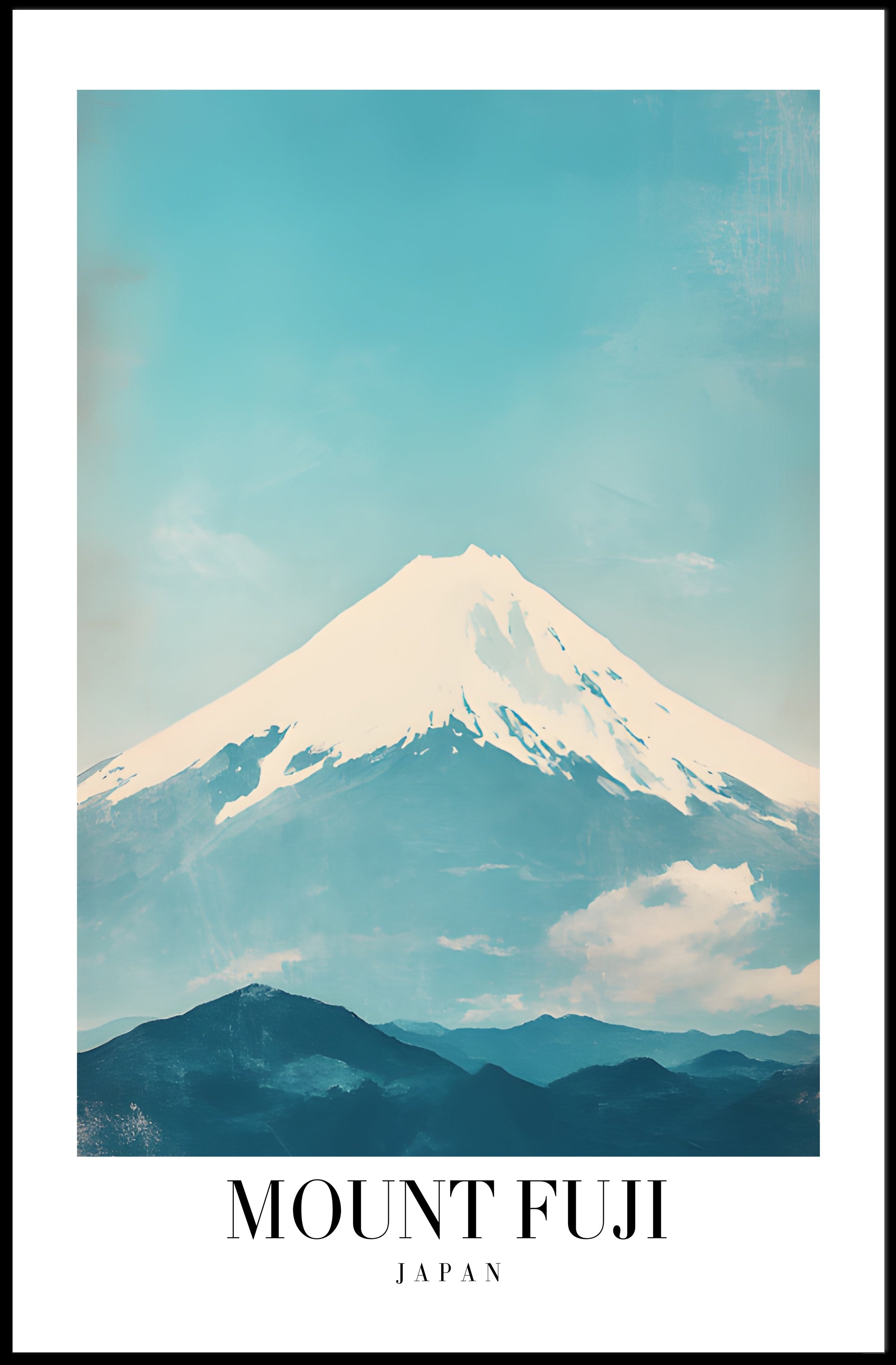 Mount Fuji Serenity in Modern Travel Poster PosterGoat