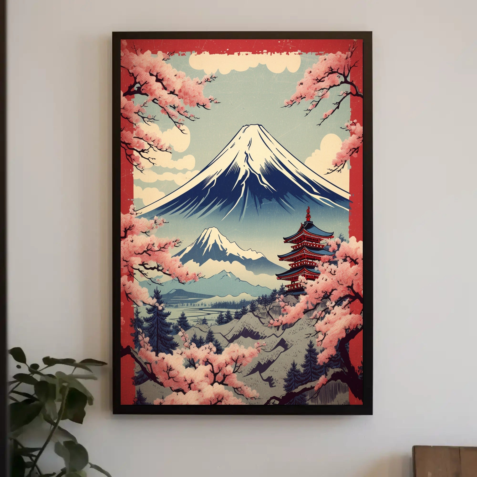 Mount Fuji Springtime Harmony Cultural or Heritage Poster PosterGoat