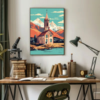Mountain Church Serenity Travel Poster PosterGoat
