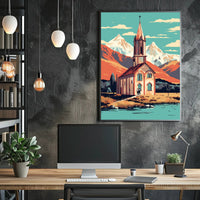 Mountain Church Serenity Travel Poster PosterGoat