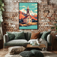 Mountain Church Serenity Travel Poster PosterGoat