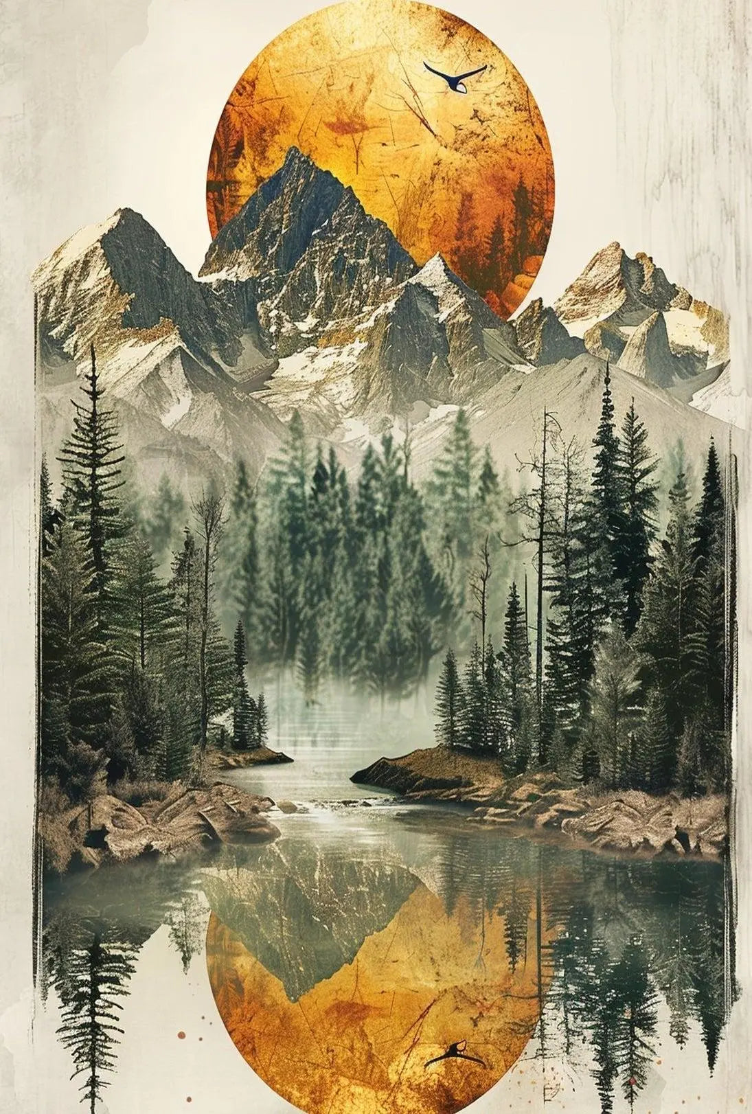 Mountain Reflection: Tranquil Wilderness National Park Poster PosterGoat