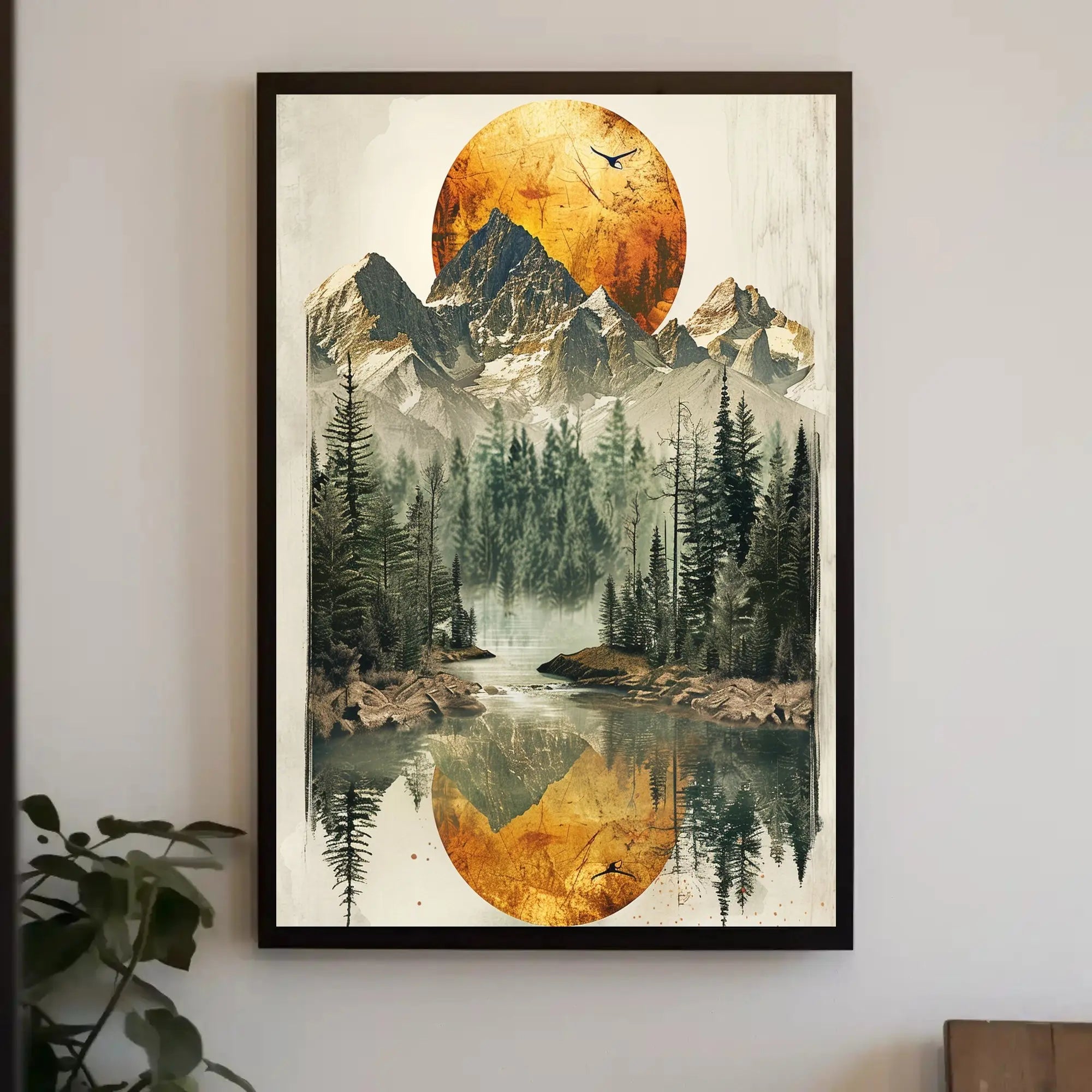 Mountain Reflection: Tranquil Wilderness National Park Poster PosterGoat