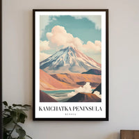 Mountainous Kamchatka Volcano Travel Poster PosterGoat
