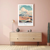 Mountainous Kamchatka Volcano Travel Poster PosterGoat