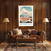 Mountainous Kamchatka Volcano Travel Poster PosterGoat