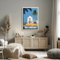 Mozambique Tropical Landmark Vintage Travel Poster PosterGoat