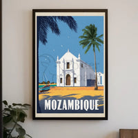 Mozambique Tropical Landmark Vintage Travel Poster PosterGoat