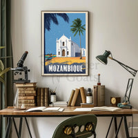 Mozambique Tropical Landmark Vintage Travel Poster PosterGoat