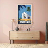 Mozambique Tropical Landmark Vintage Travel Poster PosterGoat