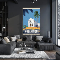 Mozambique Tropical Landmark Vintage Travel Poster PosterGoat