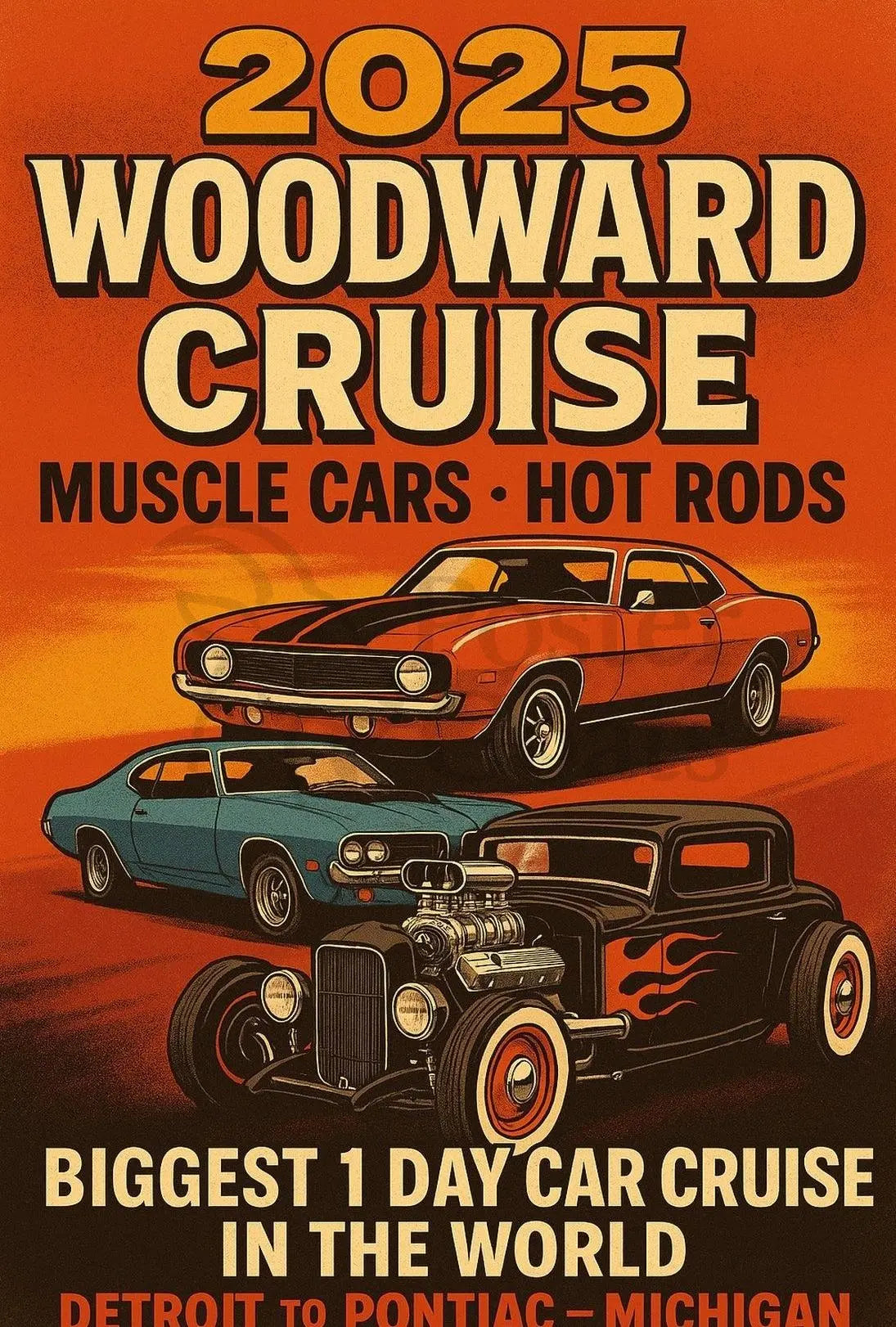Muscle Cars Hot Rods 2025 Event Vintage Poster PosterGoat