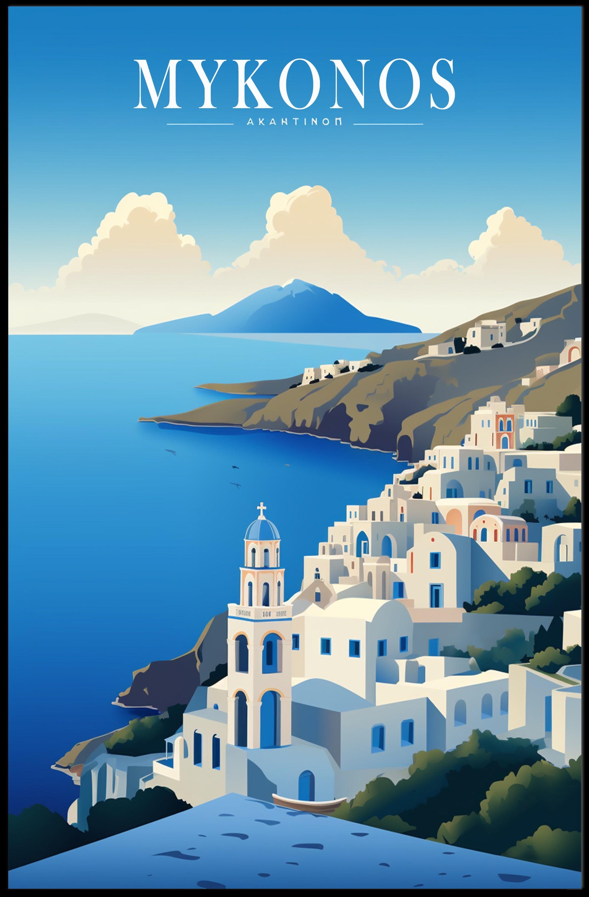 Mykonos Tranquility Travel Poster PosterGoat