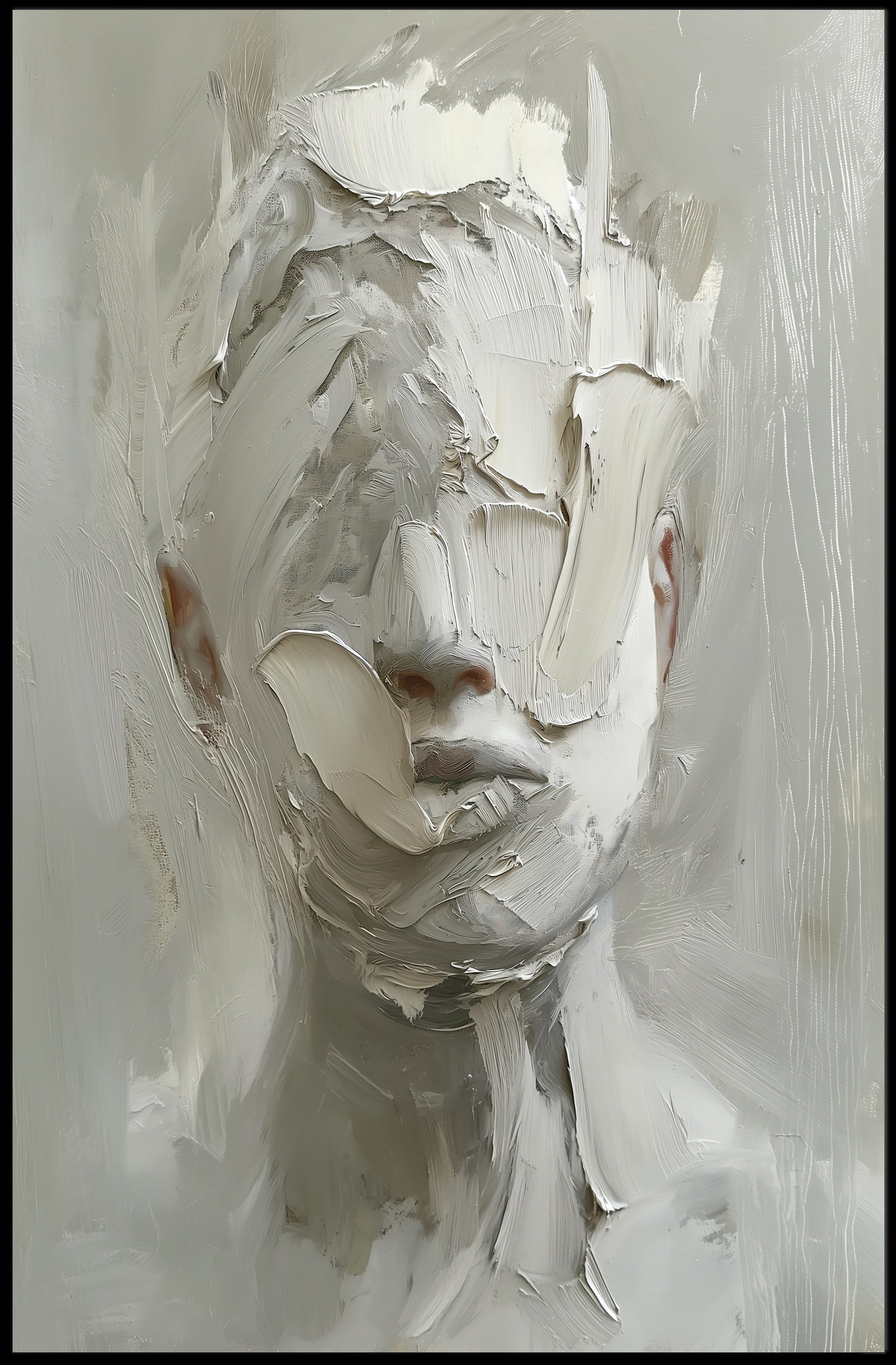 Mysterious Abstract Expressionist Face in Artistic Poster PosterGoat