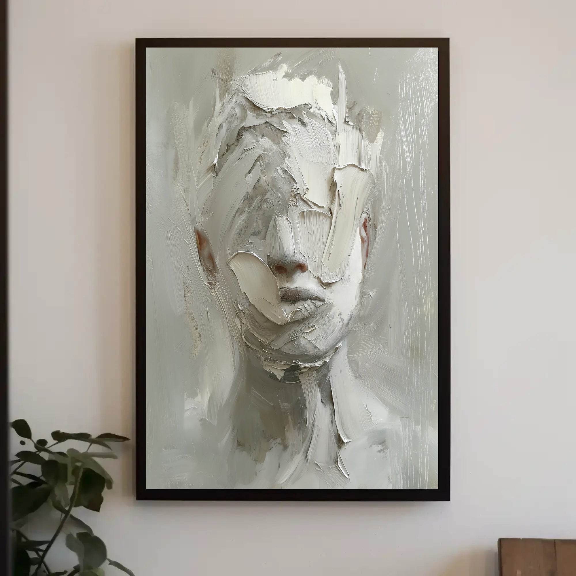 Mysterious Abstract Expressionist Face in Artistic Poster PosterGoat
