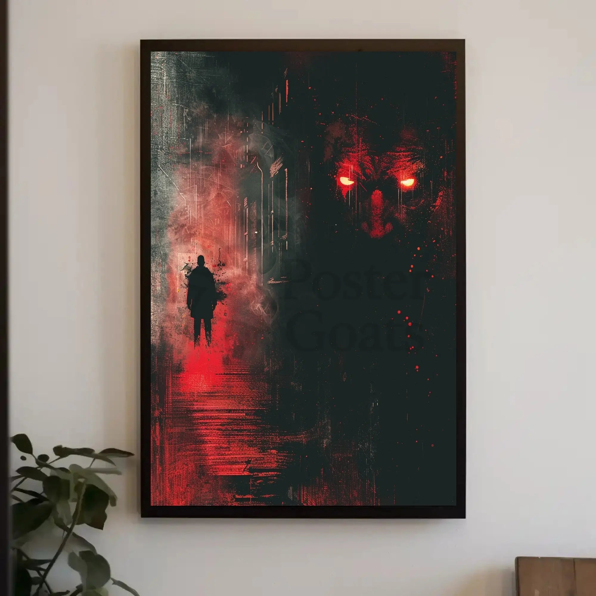 Mysterious Dark Alley Silhouette: Futuristic Sci-Fi Poster PosterGoat