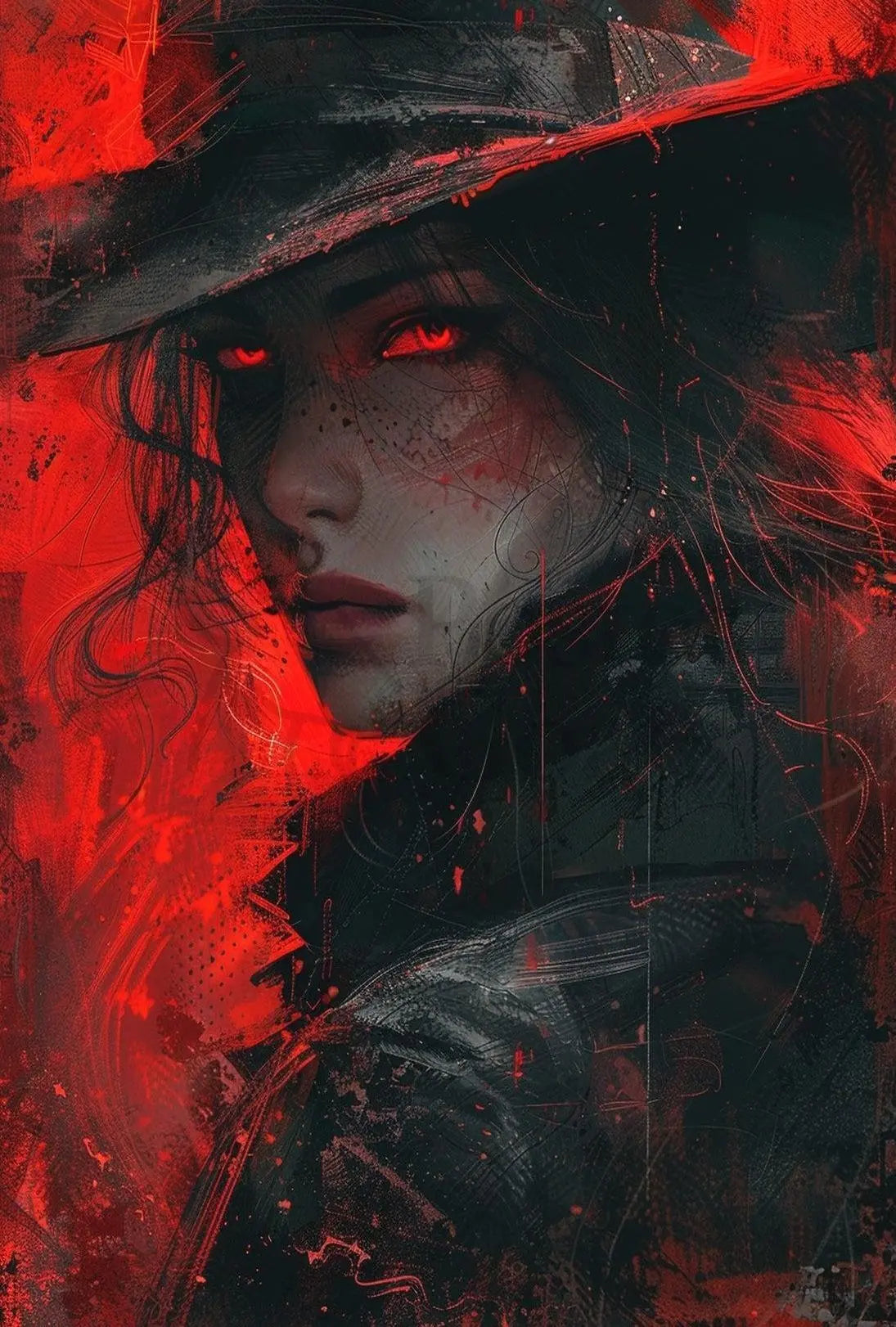 Mysterious Femme Fatale Noir Graphic Novel Artistic Poster PosterGoat