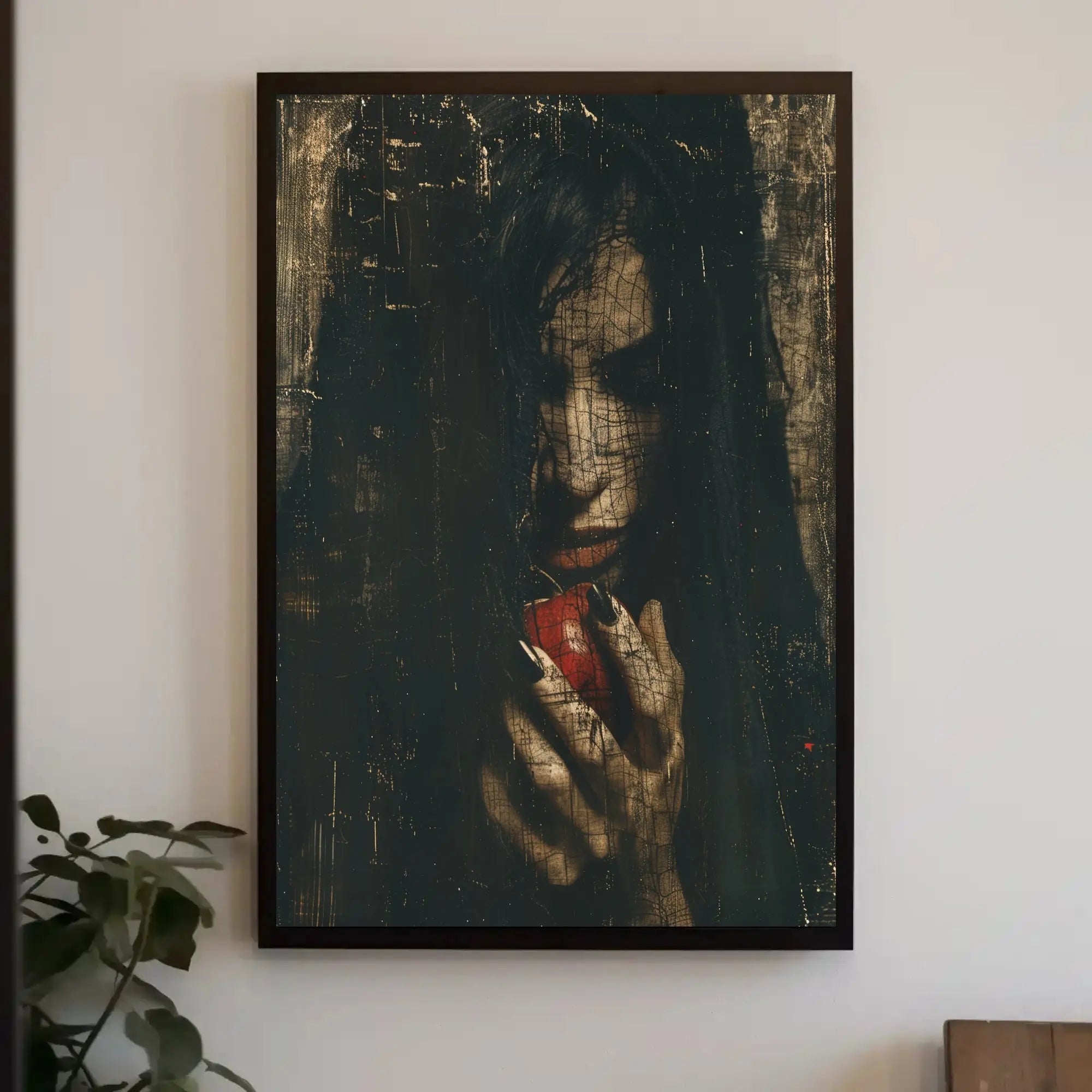 Mysterious Gothic Fantasy Poster with Red Temptation Apple PosterGoat