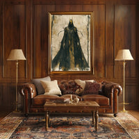 Mysterious Hooded Figure Dark Fantasy Artistic Poster PosterGoat