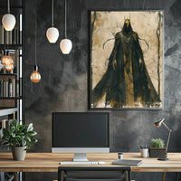 Mysterious Hooded Figure Dark Fantasy Artistic Poster PosterGoat