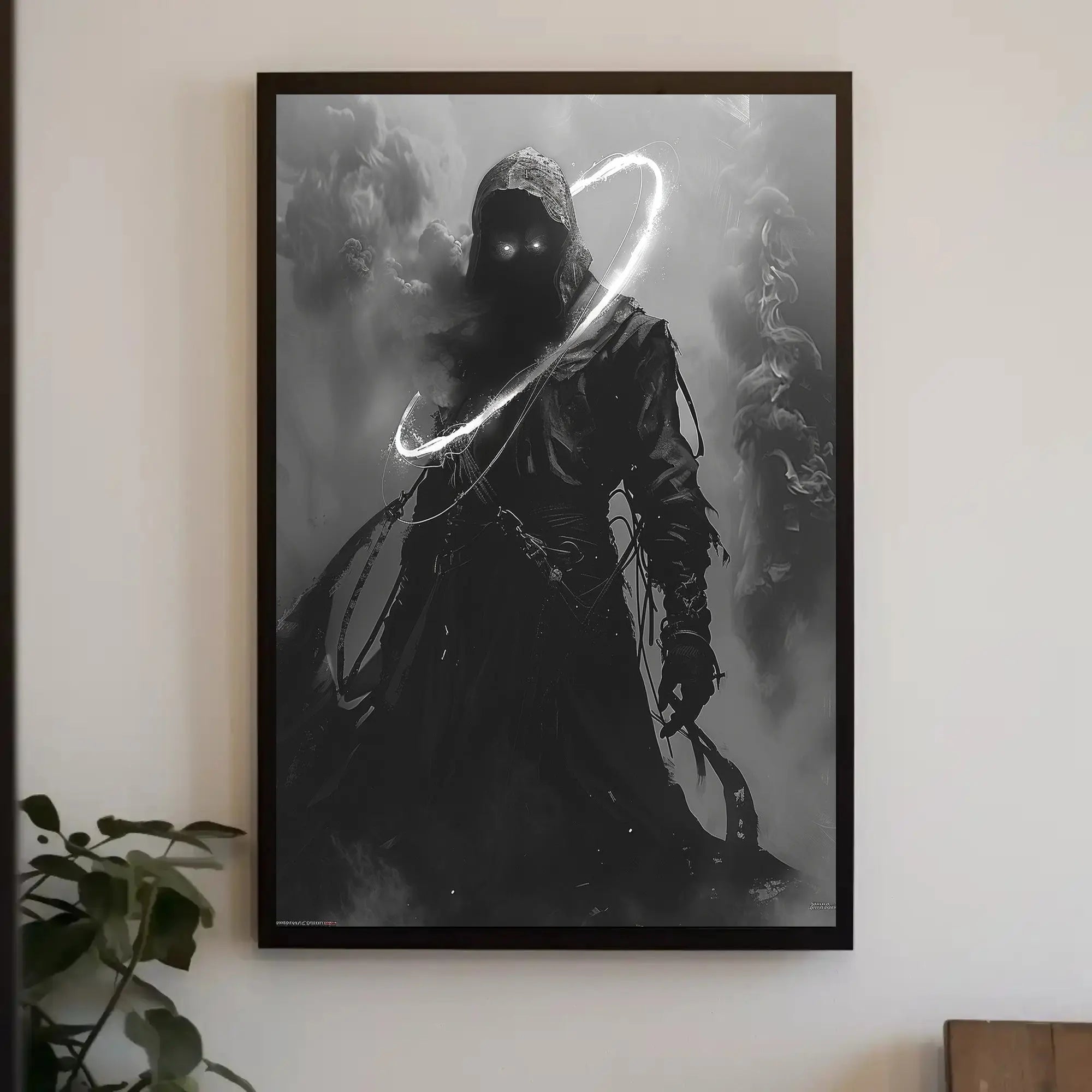 Mysterious Hooded Figure Fantasy Art Poster PosterGoat