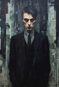 Mysterious Male in Abstract Art Expressionism Poster PosterGoat