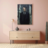 Mysterious Male in Abstract Art Expressionism Poster PosterGoat