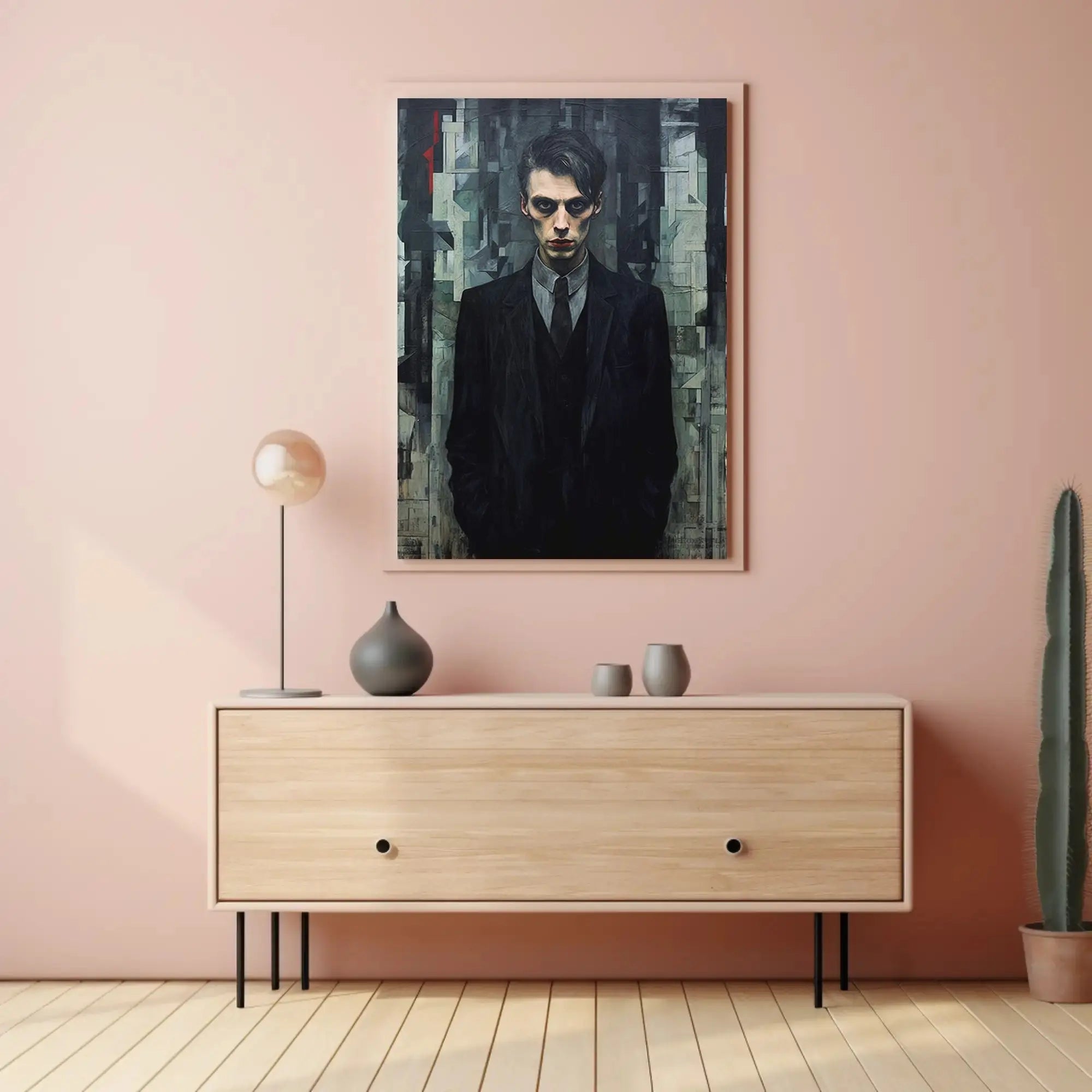 Mysterious Male in Abstract Art Expressionism Poster PosterGoat