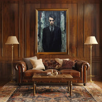 Mysterious Male in Abstract Art Expressionism Poster PosterGoat