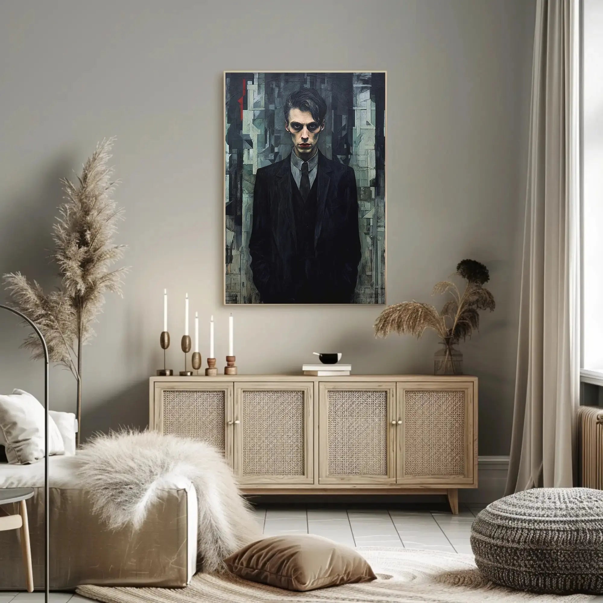 Mysterious Male in Abstract Art Expressionism Poster PosterGoat