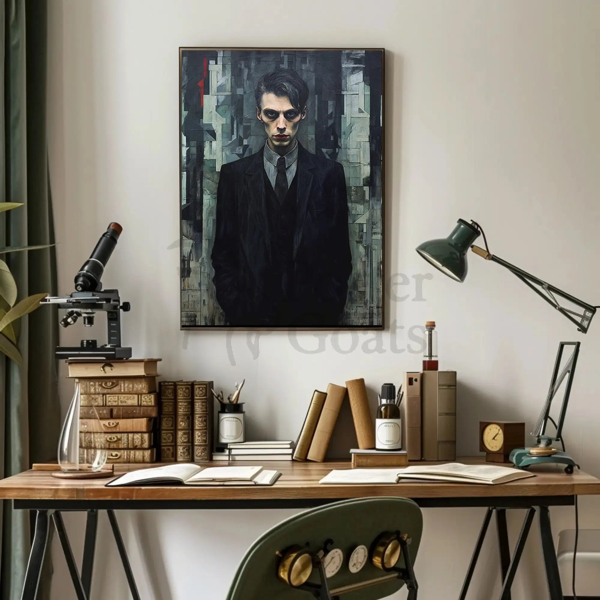 Mysterious Male in Abstract Art Expressionism Poster PosterGoat