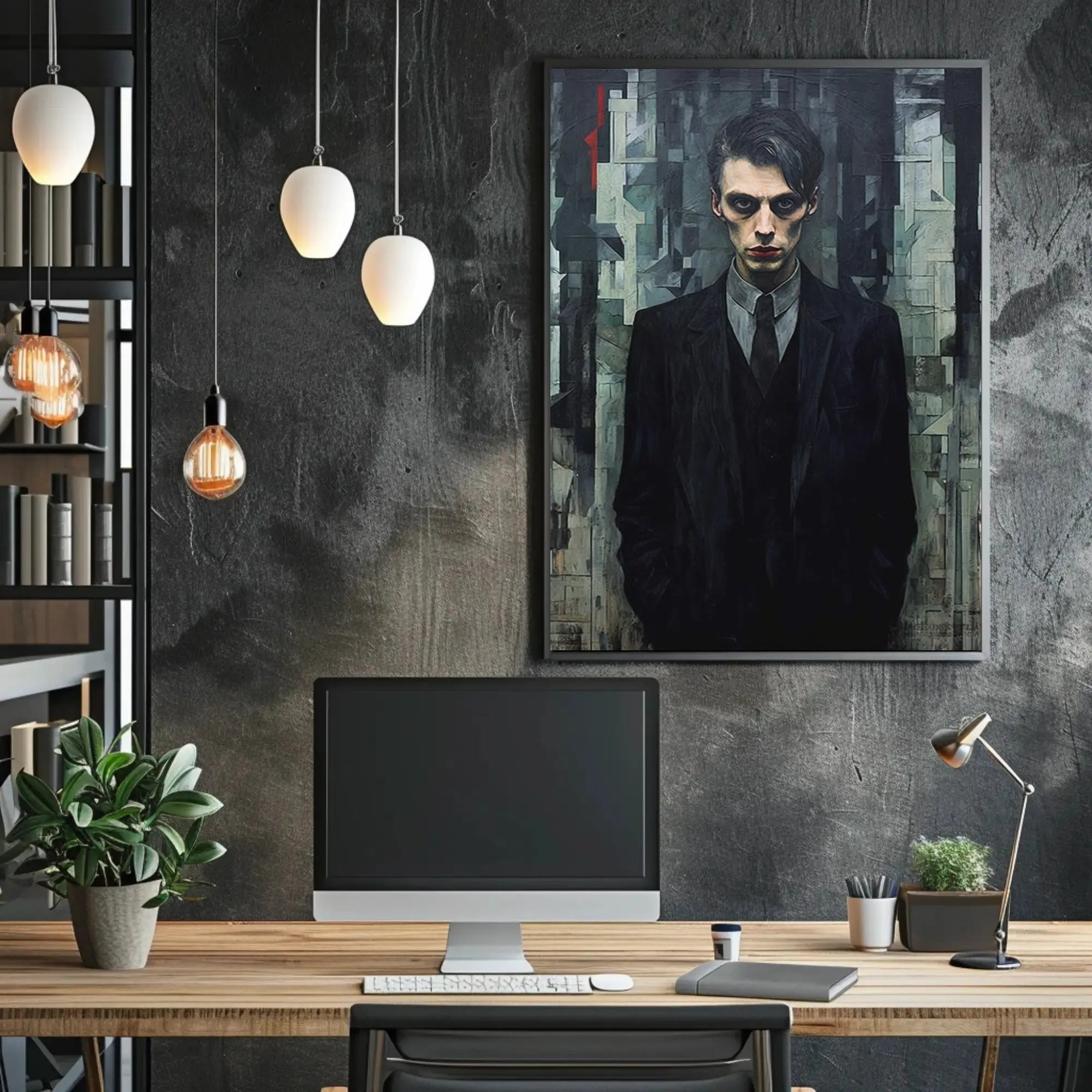 Mysterious Male in Abstract Art Expressionism Poster PosterGoat