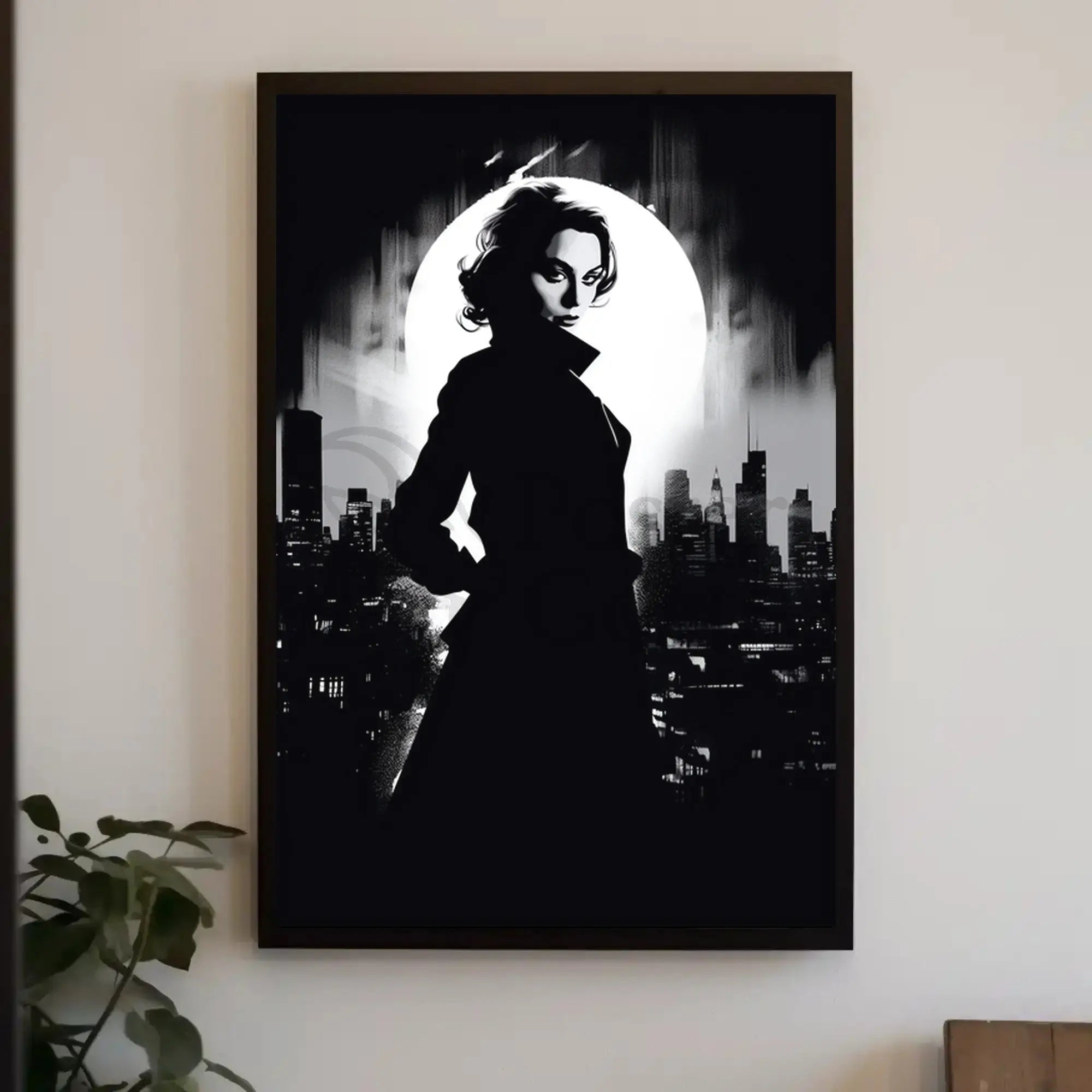 Mysterious Noir Urban Silhouette Classic Detective Story Poster PosterGoat