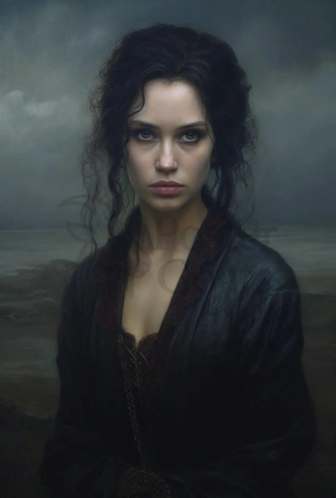 Mysterious Woman Gothic Era Artistic Portrait Poster PosterGoat