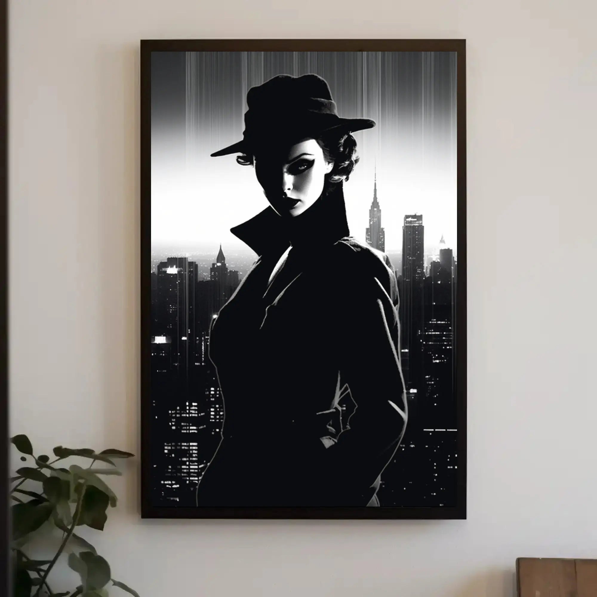 Mystery Woman in Noir Classic Artistic Poster PosterGoat