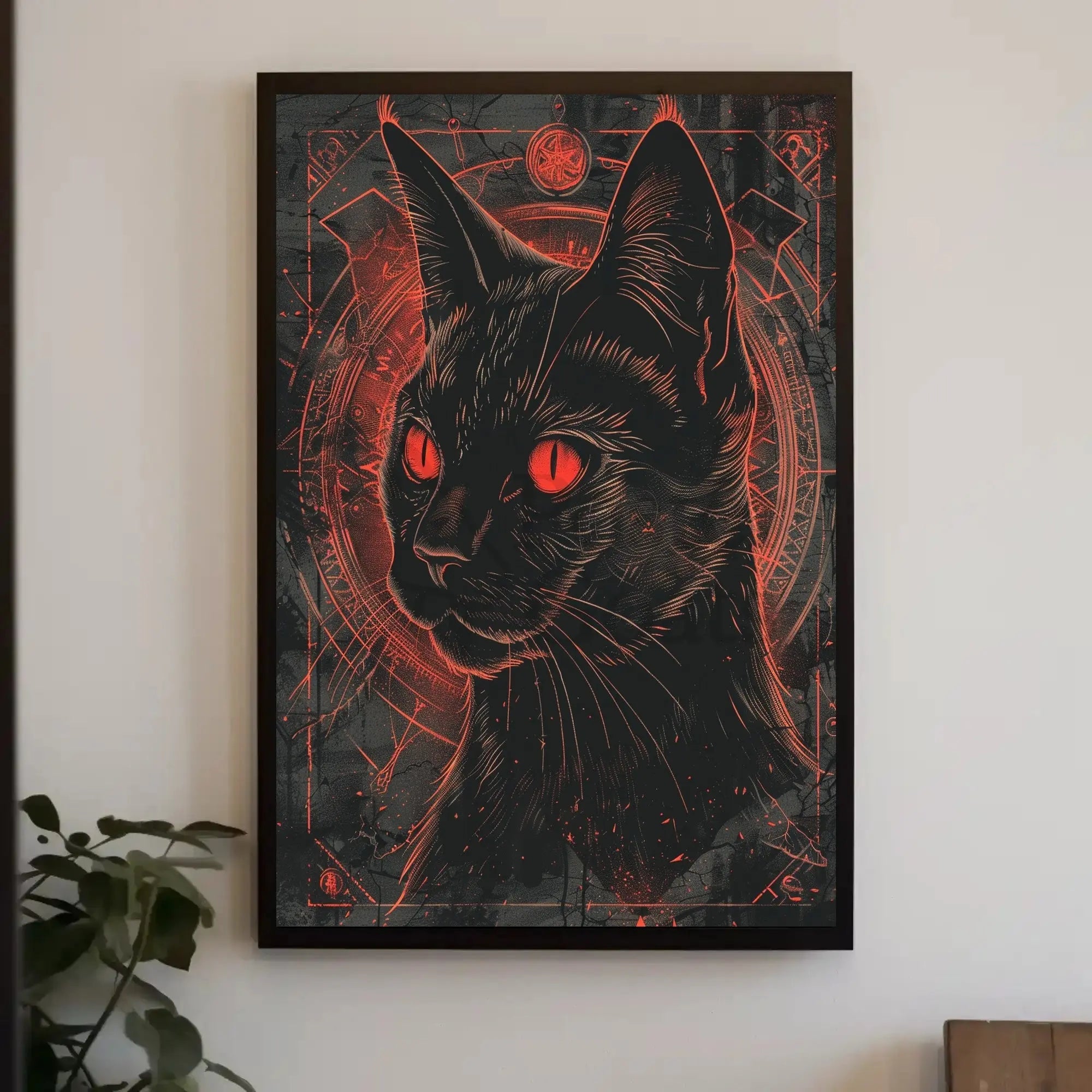 Mystical Black Cat with Occult Symbols - Animal Poster PosterGoat