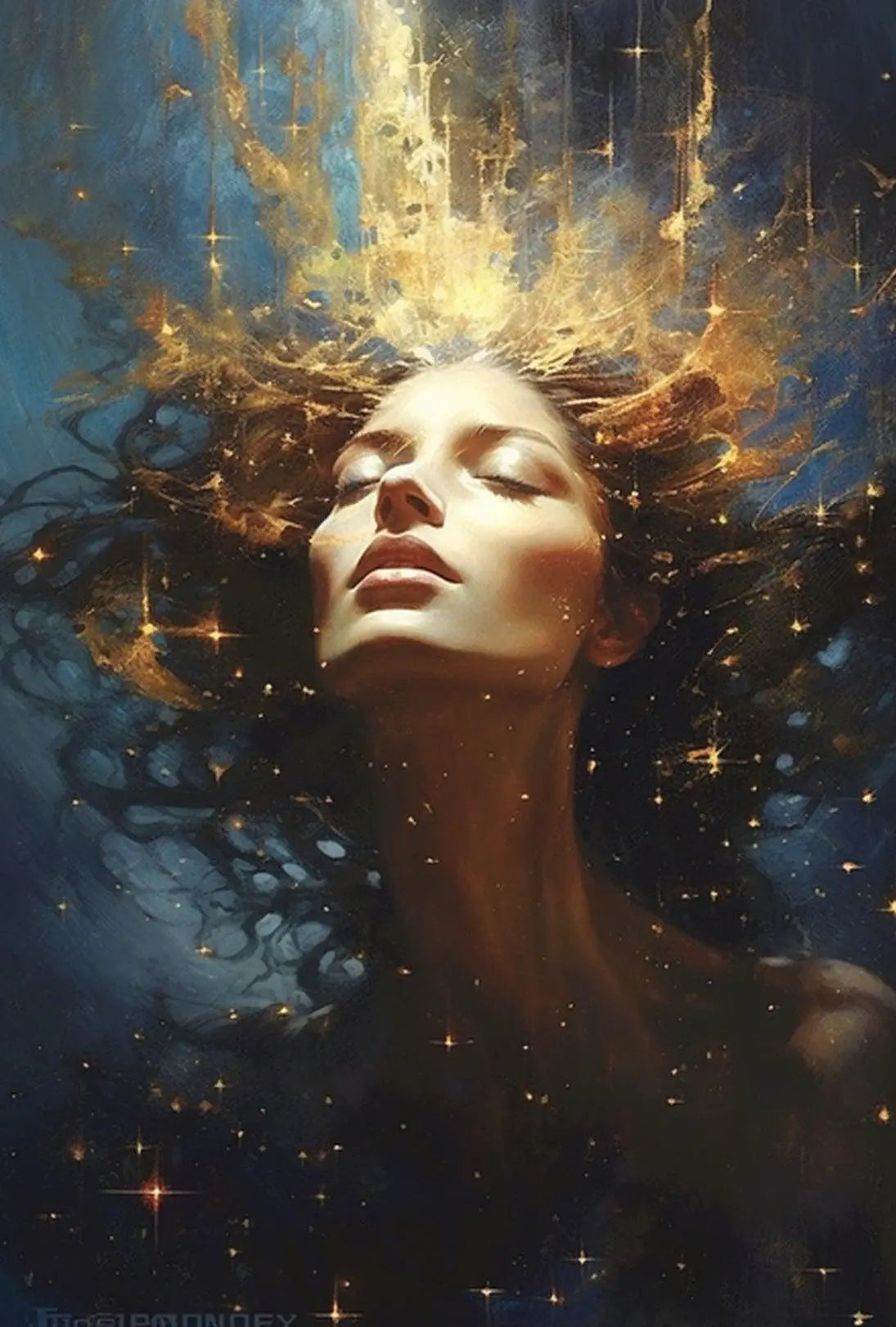 Mystical Celestial Portrait Artistic Poster PosterGoat