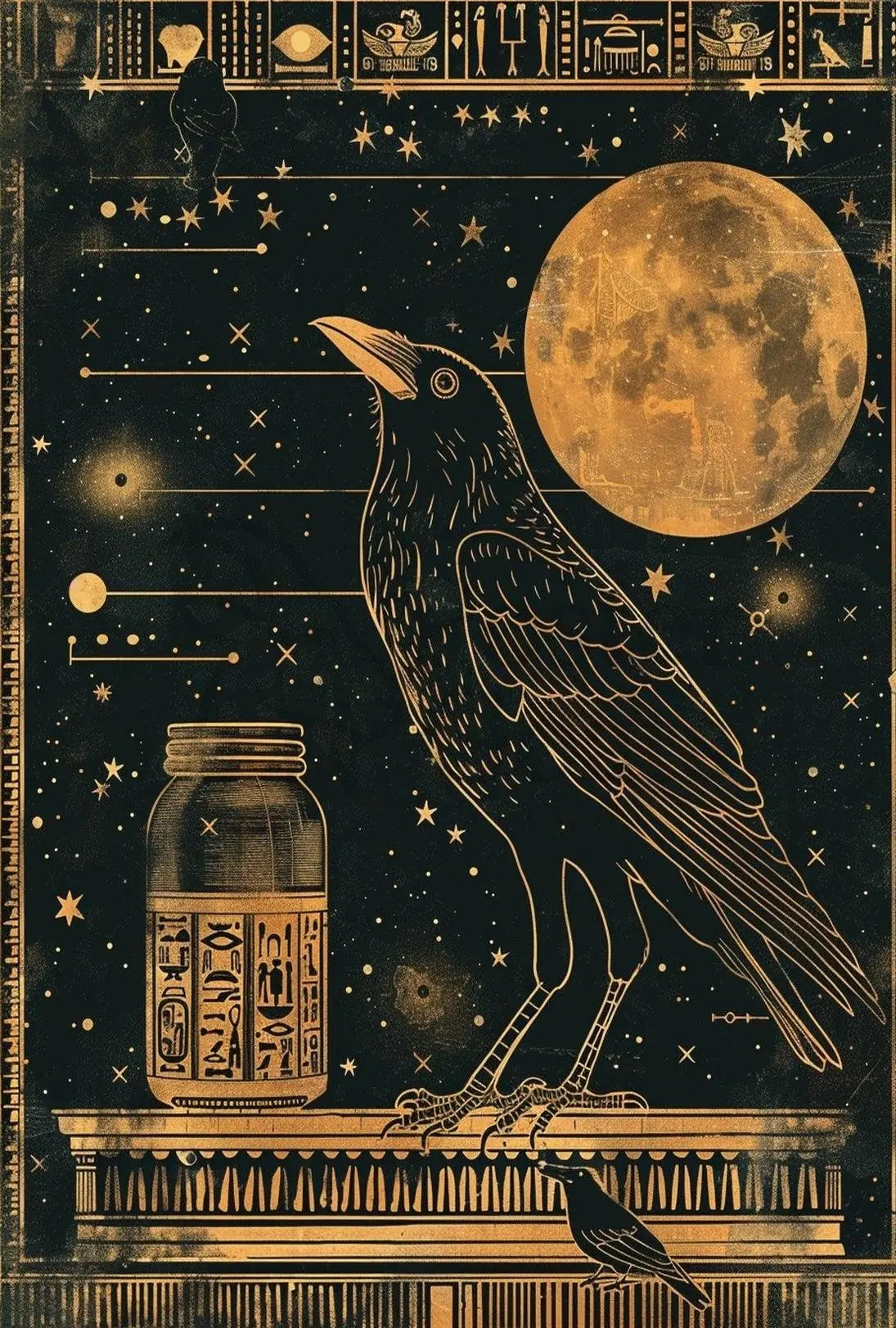 Mystical Egyptian Cosmos Artistic Poster PosterGoat