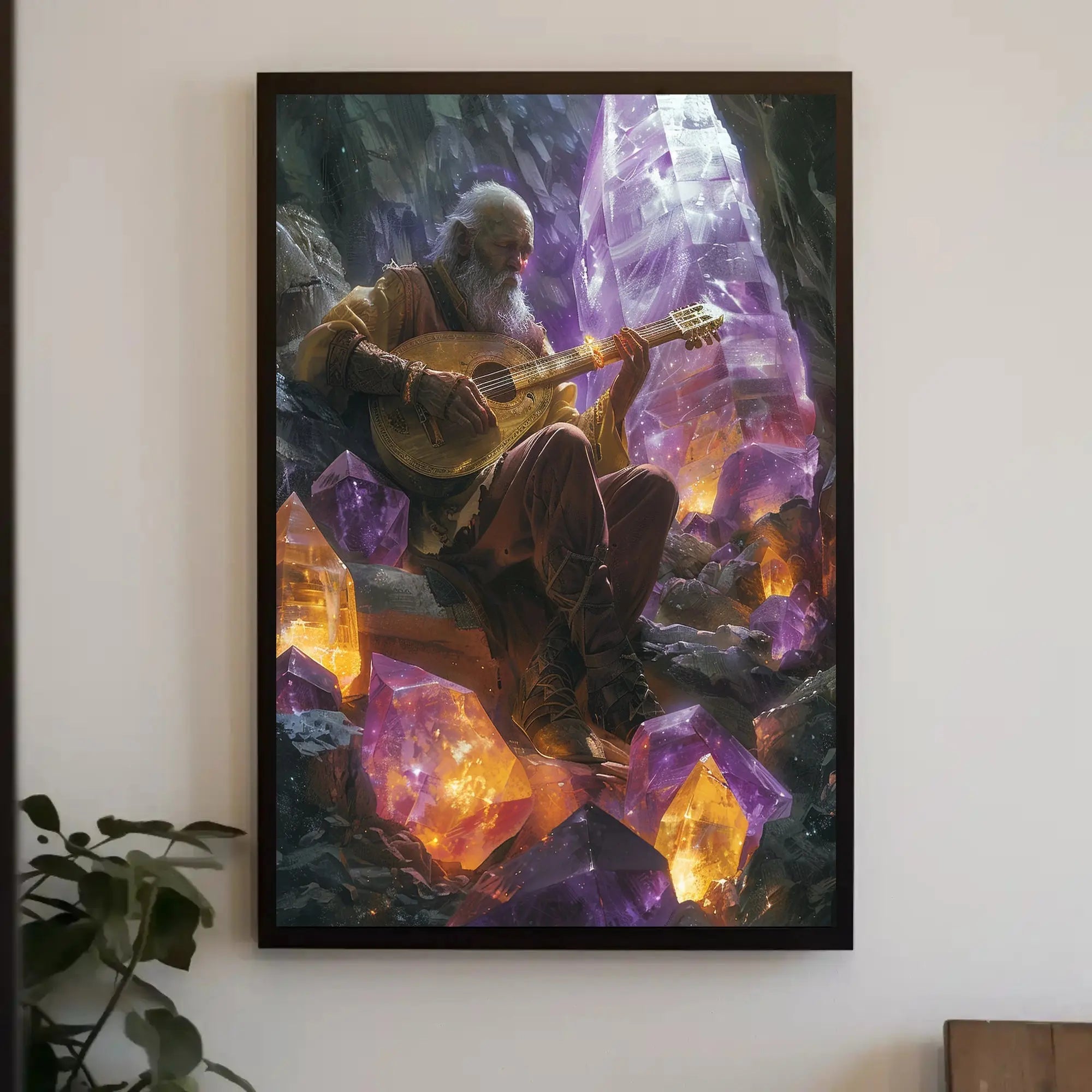 Mystical Elder with Crystals: Abstract, Artistic, or Pop Culture Poster PosterGoat