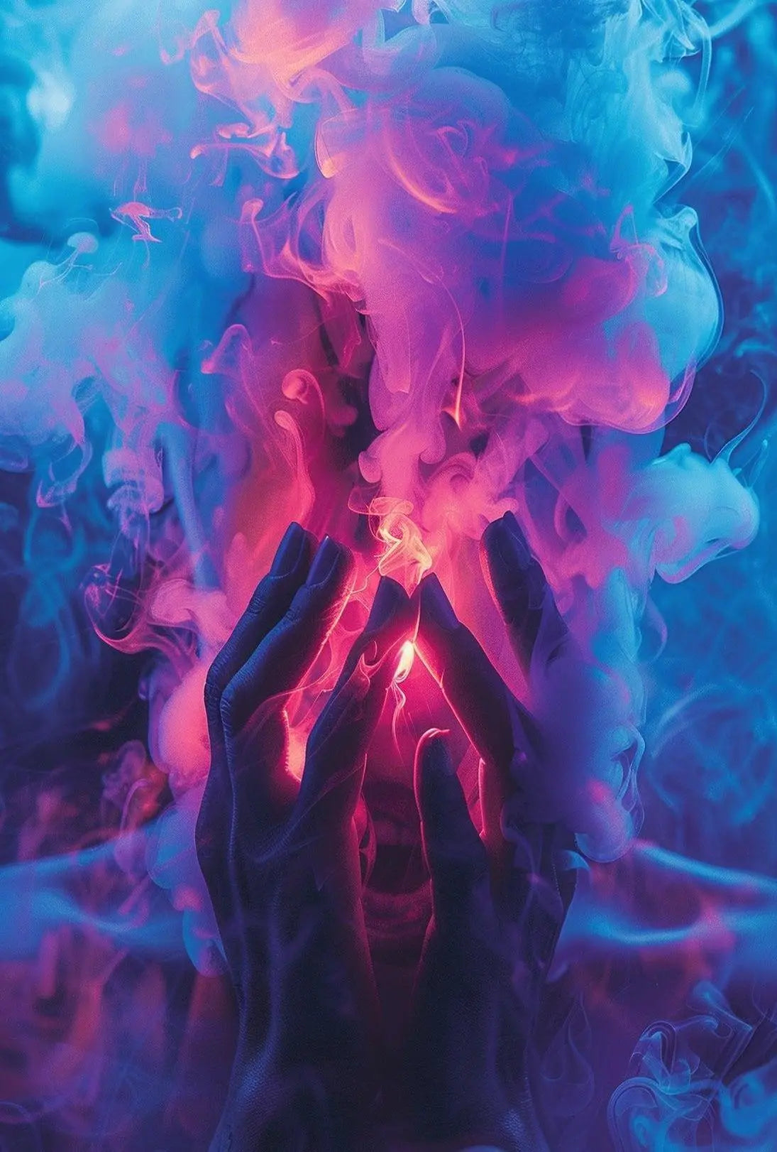 Mystical Energy Surreal Hands Artistic Poster PosterGoat