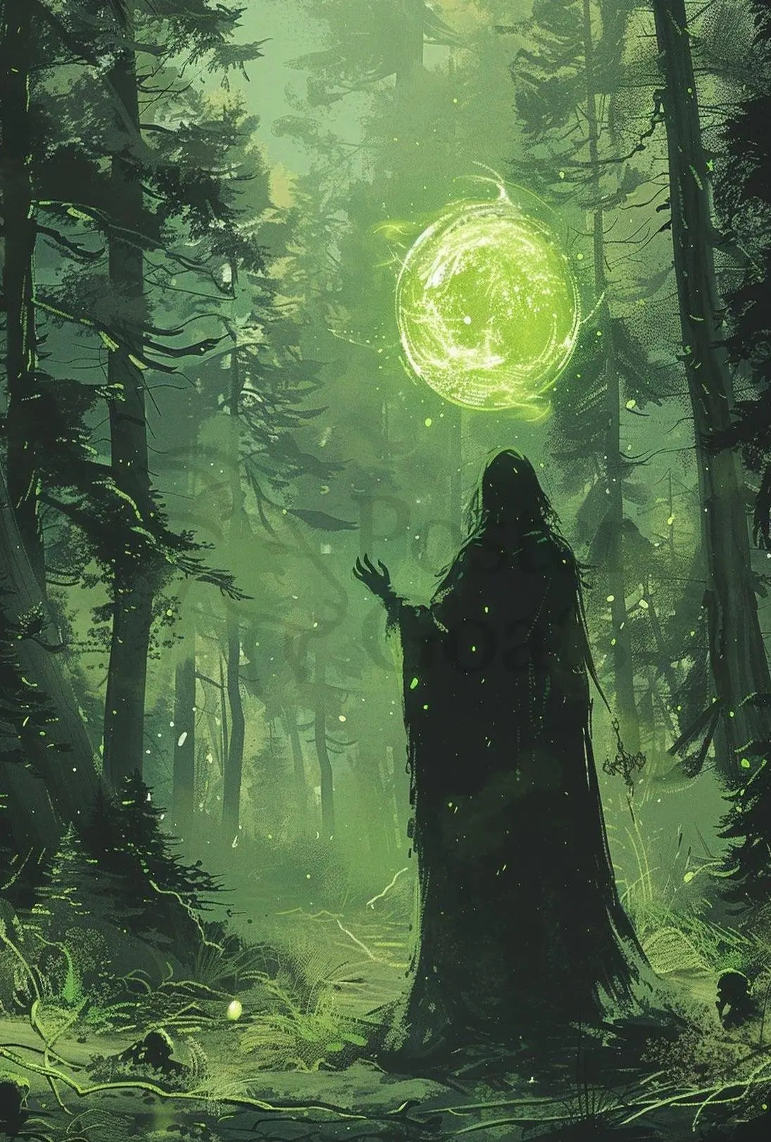 Mystical Forest Magic Scene Fantasy Poster PosterGoat