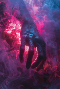 Mystical Hand in Vivid Smoke Artistic Fantasy Poster PosterGoat