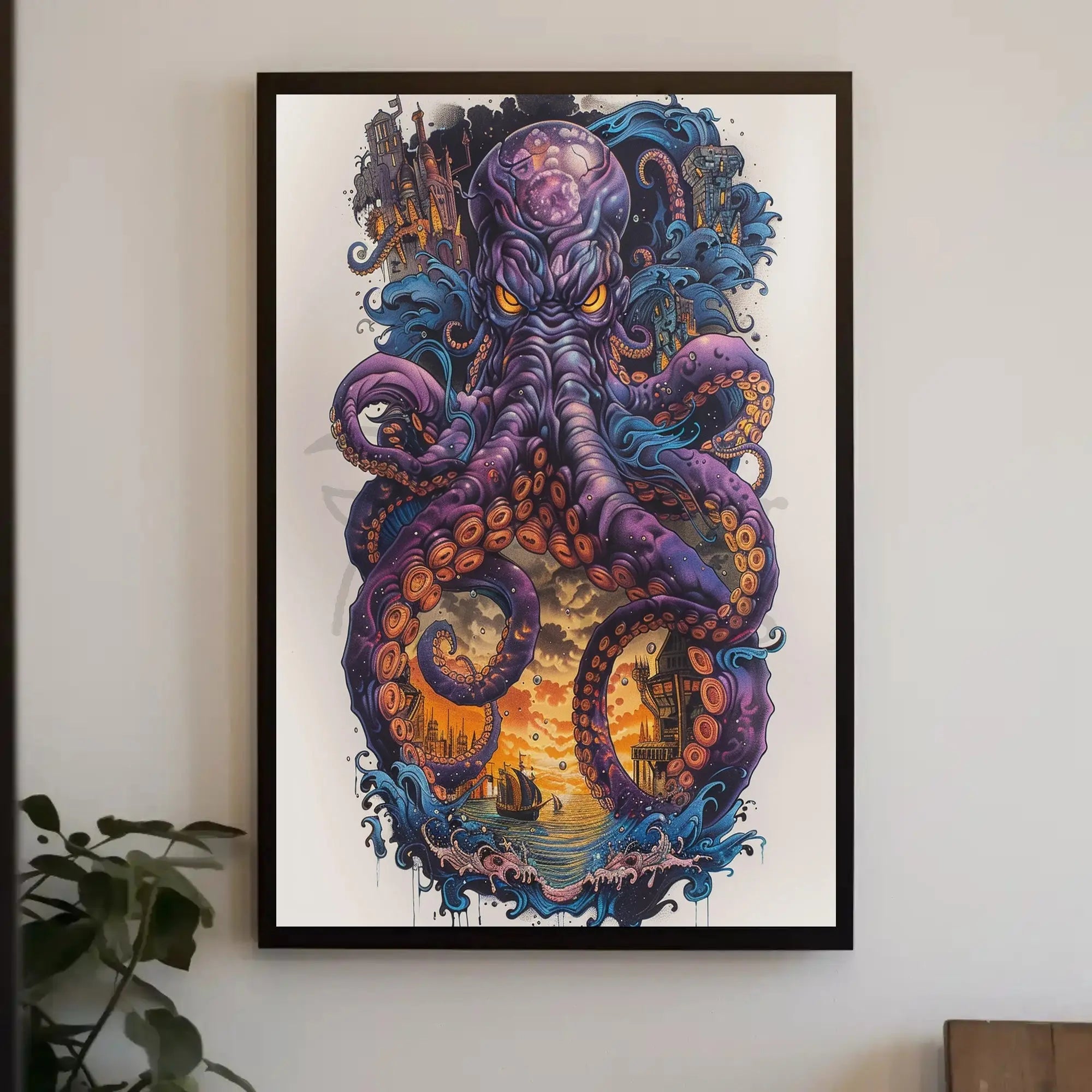 Mystical Kraken Fantasy Adventure Artistic Poster PosterGoat