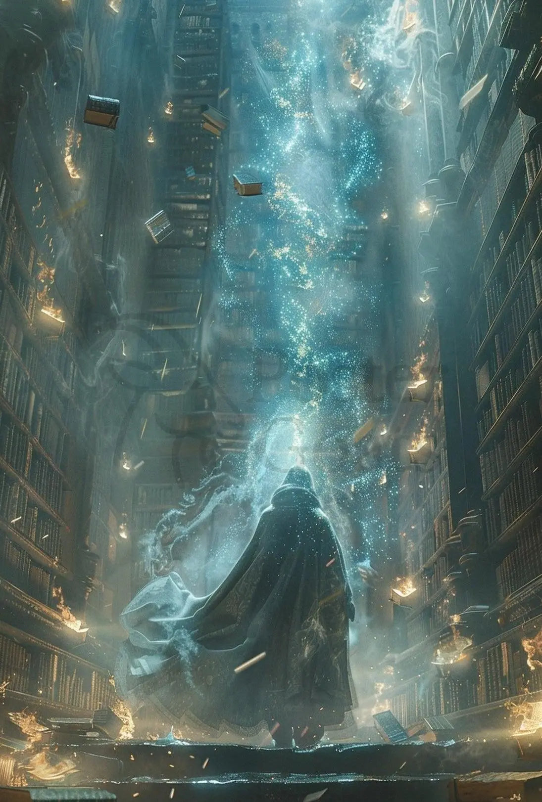 Mystical Library Magic Fantasy Artistic Poster PosterGoat